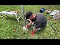 Chameleon Antenna CHA Porta Mast -- Installing in Concrete Pillar for Semi Permanent & Portable Use