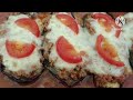 Baked Eggplant with ground beef fillings and Mozzarella cheese toppings