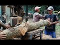 Kayu Jati Kebun Tua‼️Di Rajang Gergaji Bandsaw Rakitan