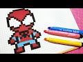 Handmade Pixel Art - How To Draw Spiderman #pixelart