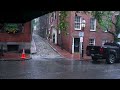 4K Walk in Heavy Rain - Beacon Hill - Boston, MA - ASMR Walking 3D Binaural Audio