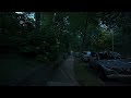 Night Walk Through American Neighborhood Late Spring | Nature Sounds for Sleep and Study