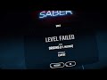 Trying new beatsaber 90 degree levels, and lost on the last hit.