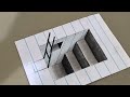 3d drawing stairs on paper for beginners
