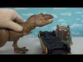 Jurassic World T-REX TOY SNEAK ATTACK!! Jurassic Park Vehicles & Gate Playset