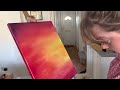 ASMR brush strokes.Full sunset painting.Bob Ross style. Palette knife.Soft British accent.