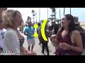 girls kissing girls prank at the beach