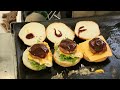 A food stall event with huge hamburgers in Japan. ｜japanese street food