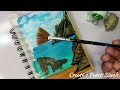How to Create Stunning Acrylic Paintings of Islands with Mountains😱