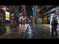 Japan Typhoon Rainy Night Walk // 4K HDR FUKUOKA