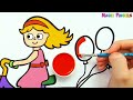 Girl Riding a Bike Drawing, Painting, Coloring for Kids & Toddlers | How to Draw, Paint #235