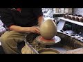 Making / Throwing a Giant Pottery Easter Egg on the wheel