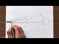 How to Draw a Beam Bridge in 1-Point Perspective