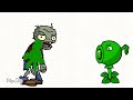 Peashooter shooting a random zombie | pvz animation