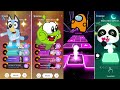 bluey VS om nom VS among us VS baby bus - tiles hop edm rush #viralvideo #games #youtube