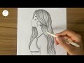 How to draw a girl with face mask easy || Easy drawing ideas for beginners || Girl drawing easy