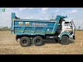 New TATA 2518 Tipper Dump Truck working with Hyundai Excavator 210 LC making pond for Farming