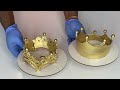 HOW TO MAKE A SIMPLE FONDANT GOLD CROWN TOPPER WITHOUT A MOLD OR CUTTERS