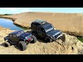 Traxxas TRX4 DEFENDER and Jeep Gladiator Desert River 4x4 outing