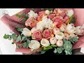 Korean Flower Bouquet Wrapping Tutorial - How to use Korea wrapper | Cara Bungkus Bunga Buket | 花束包装