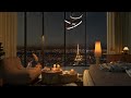 On A Rainy Night - Cozy Bedroom With A Night View Of Paris - Jazz Music for Relax and Study