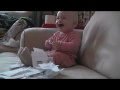 Baby Laughing Hysterically at Ripping Paper