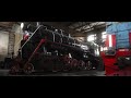 Legendary Soviet mainline steam locomotive L-3854 under restoration at the railroad repair depot