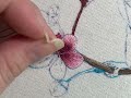 Needle painting of a flower petal