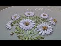 Hand Embroidery: 3D Daisy flower 🌼 Very easy stitches * top embroidery
