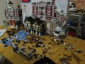 Lego Fire Brigade and Medieval Market Village timeskip build