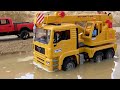 Rescue fire truck and excavator | Police car crane truck toy stories | BIBO TOYS