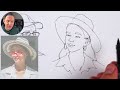 How to Draw Faces Loosely | People Wearing HATS Tutorial