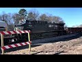 Two trains by spartanburg sc,monster long 200 cars mixed freight,ACes leaders,horn salutes