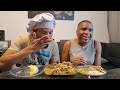 Egusi and fufu + rice  food mukbang#africanfood