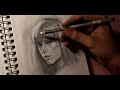 Head Block in of Taylor Swift / Sketching process, Willow Charcoal