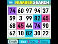 NumberSearch. 95% of people can't find them all.【Memory | brain game | Quiz Olympics】098