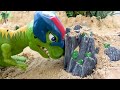 Construction vehicles trucks find tractor in a cave | Dump truck funny story | BIBO TOYS