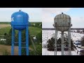 During and after construction of new water tower in La Rue, Ohio.