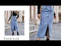 New Trends | Long Denim Skirt Outfit | Denim Skirt Style Ideas