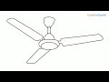 How to draw a Ceiling Fan step by step for beginners