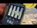 EBL rechargeable battery box   Opening
