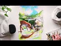 ASMR Drawing a Deer with Oil Pastels (no talking)