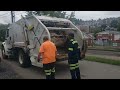 City of Westover WV Sanitation Freightliner New Way rear loader on residential trash route.