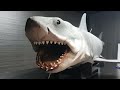 JAWS display. 3 foot Bruce. SHARK CITY OZARK. 8 inch cloth Hooper NECA.  Video Showcase