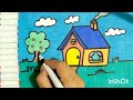 How to draw a house for kids | lovely house drawing and coloring.