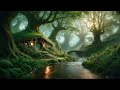 Enchanted Hobbit's Riverside Retreat 🌲 | Forest Stream & Gentle Rumbling Ambience