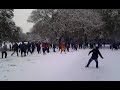 Mass Southampton snowball fight
