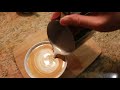 Pour latte art in slow-mo