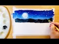 Beautiful of Moonlight || Relaxing Acrylic Painting  🌒