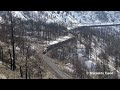 Heavy Coal Trains Hauling Thru The Rugged Dangerous Thompson Canyon - Canada